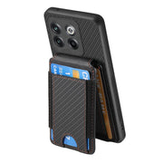 For OnePlus Nord CE3 Carbon Fiber Vertical Flip Wallet Stand Phone Case(Black)