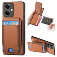 For OnePlus Nord CE3 Carbon Fiber Vertical Flip Wallet Stand Phone Case(Brown) - OnePlus Cases by PMC TechLife | Online Shopping South Africa | PMC TechLife | Buy Now Pay Later Mobicred