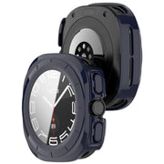 For Samsung Galaxy Watch Ultra 47mm PC+Tempered Film Integrated Water-resistant Watch Protective Case(Dark Blue)