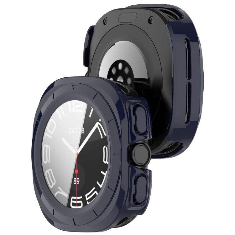 For Samsung Galaxy Watch Ultra 47mm PC+Tempered Film Integrated Water-resistant Watch Protective Case(Dark Blue)