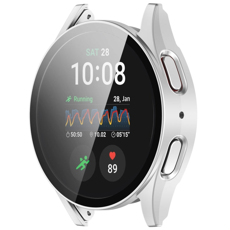 For Samsung Galaxy Watch 7 44mm Tempered Film Integrated Water-resistant PC Watch Protective Cover(Silver)