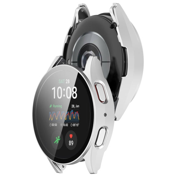 For Samsung Galaxy Watch 7 44mm Tempered Film Integrated Water-resistant PC Watch Protective Cover(Silver)