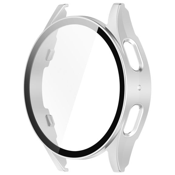 For Samsung Galaxy Watch 7 44mm Tempered Film Integrated Water-resistant PC Watch Protective Cover(Silver)