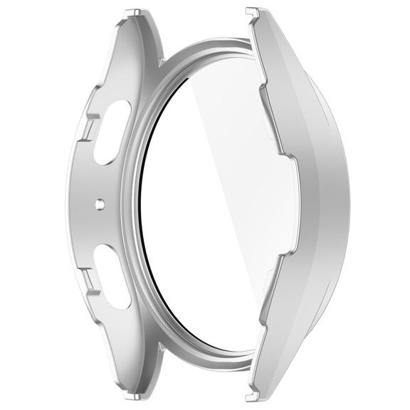 For Samsung Galaxy Watch 7 44mm Tempered Film Integrated Water-resistant PC Watch Protective Cover(Silver)