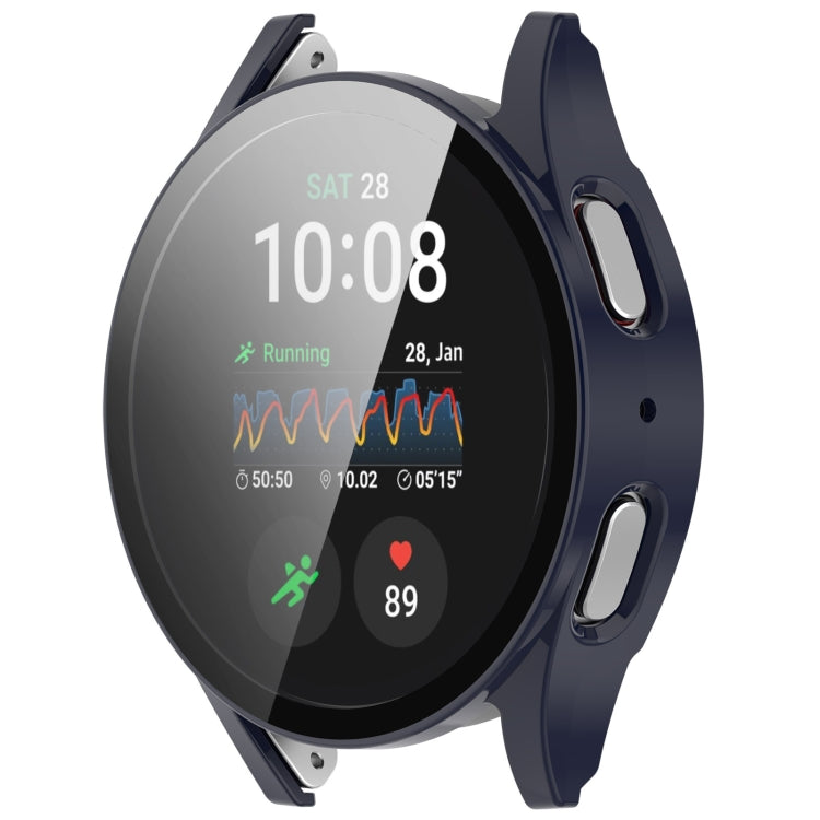 For Samsung Galaxy Watch 7 44mm PC+Tempered Film Integrated Water-resistant Watch Protective Case(Dark Blue)