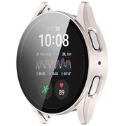 For Samsung Galaxy Watch 7 40mm PC+Tempered Film Integrated Water-resistant Watch Protective Case(Starlight)