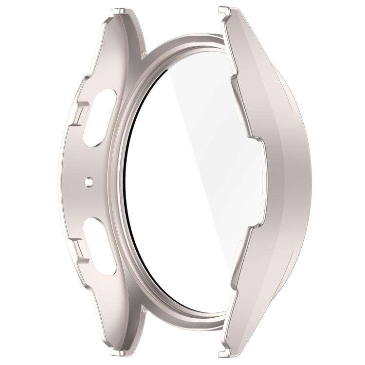 For Samsung Galaxy Watch 7 40mm PC+Tempered Film Integrated Water-resistant Watch Protective Case(Starlight)