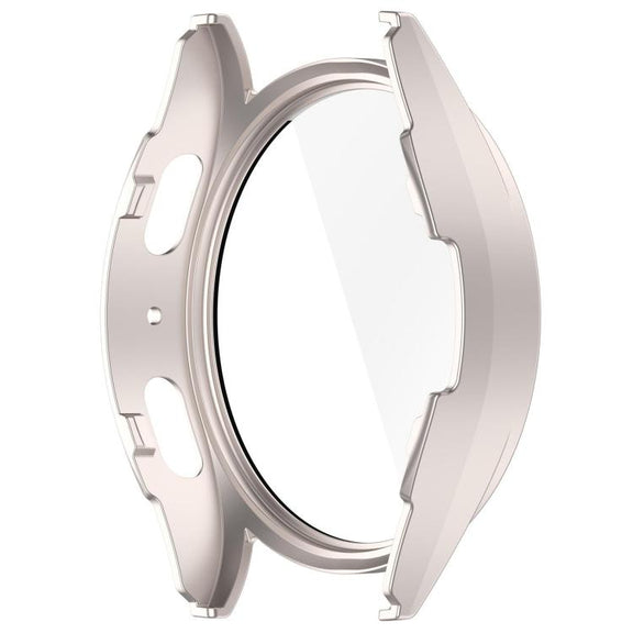 For Samsung Galaxy Watch 7 40mm PC+Tempered Film Integrated Water-resistant Watch Protective Case(Starlight)