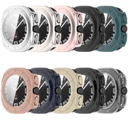 For Samsung Galaxy Watch 7 44mm Tempered Film Integrated Water-resistant PC Watch Protective Cover(Silver)
