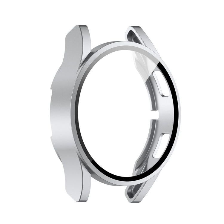 For Samsung Galaxy Watch FE 40mm PC + Tempered Glass Film Integrated Watch Protective Case(Silver)