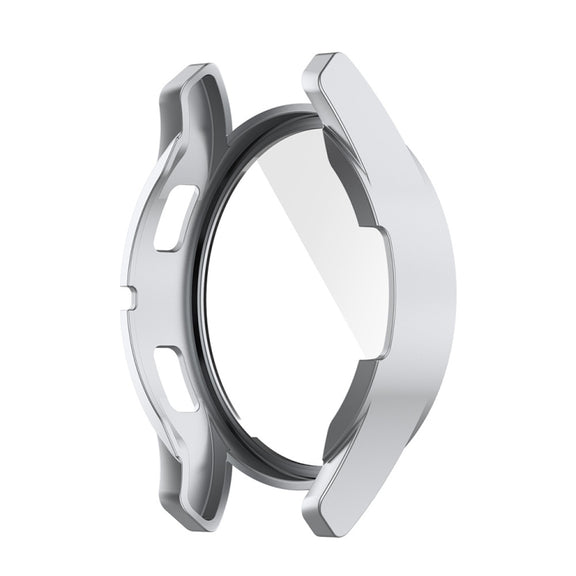 For Samsung Galaxy Watch FE 40mm PC + Tempered Glass Film Integrated Watch Protective Case(Silver)