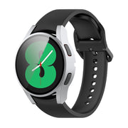 For Samsung Galaxy Watch FE 40mm PC + Tempered Glass Film Integrated Watch Protective Case(Silver)