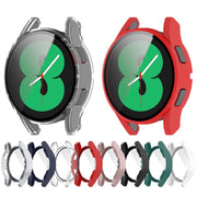 For Samsung Galaxy Watch FE 40mm PC + Tempered Glass Film Integrated Watch Protective Case(Red)