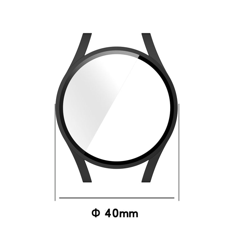For Samsung Galaxy Watch FE 40mm PC + Tempered Glass Film Integrated Watch Protective Case(Red)