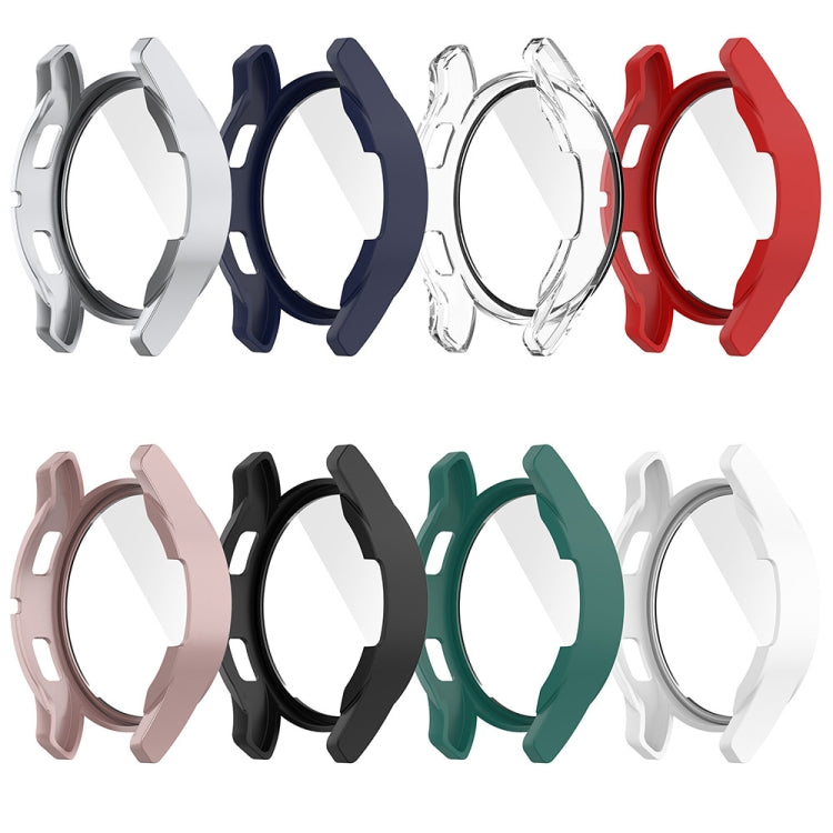For Samsung Galaxy Watch FE 40mm PC + Tempered Glass Film Integrated Watch Protective Case(Red)