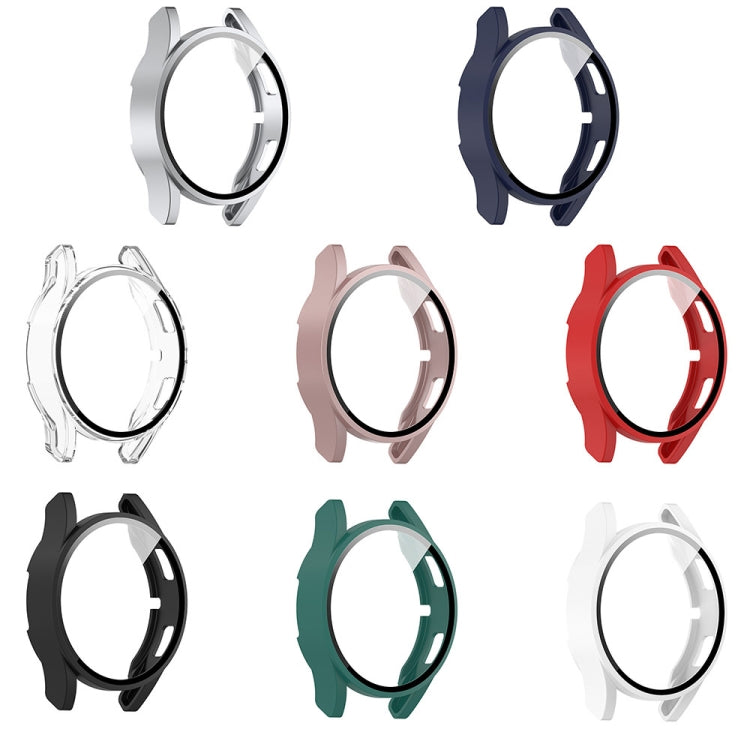 For Samsung Galaxy Watch FE 40mm PC + Tempered Glass Film Integrated Watch Protective Case(Red)