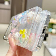 For Huawei Pura 70 Electroplated Frame 3D Strawberry Flower  TPU Phone Case(Colorful Flowers)