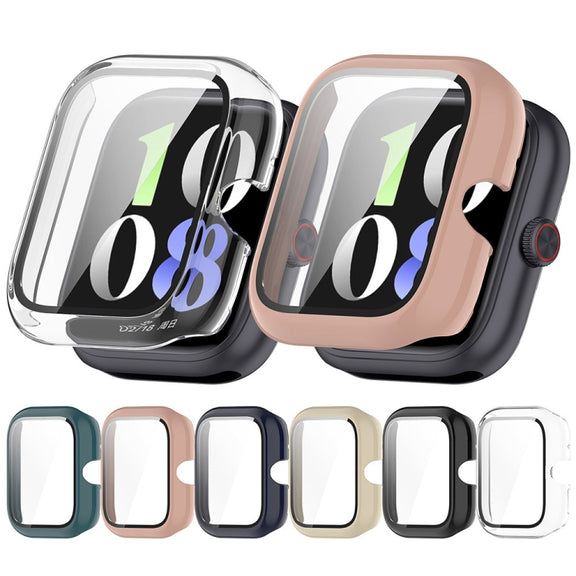 For vivo Watch GT PC + Tempered Glass Film Integrated Watch Protective Case(Ivory White)