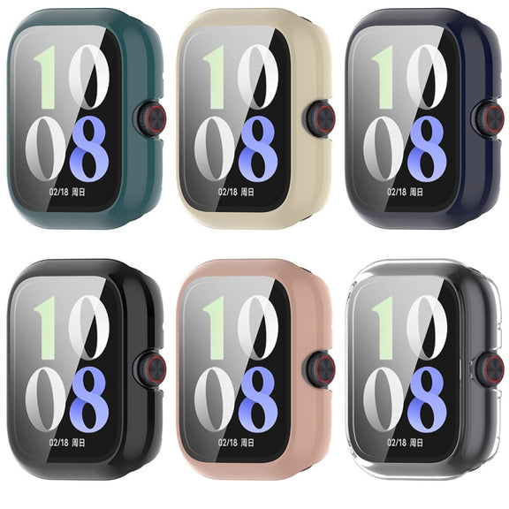 For vivo Watch GT PC + Tempered Glass Film Integrated Watch Protective Case(Black)