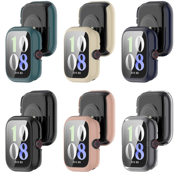 For vivo Watch GT PC + Tempered Glass Film Integrated Watch Protective Case(Black)