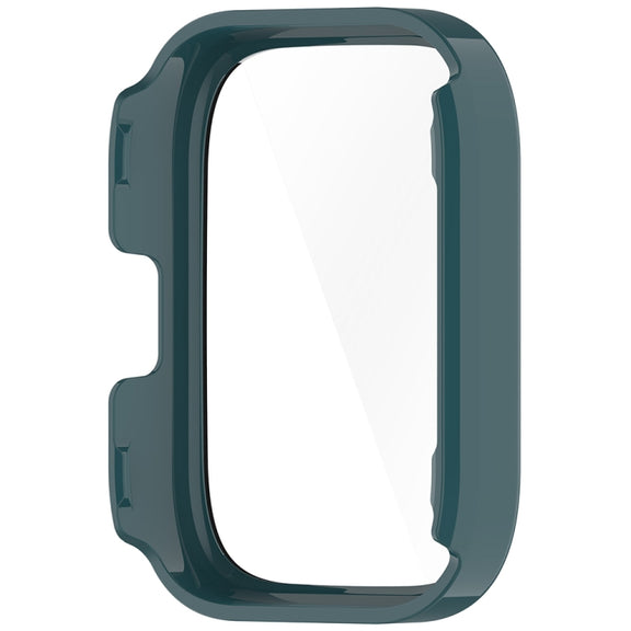 For Amazfit bip5 Unity PC + Tempered Glass Film Integrated Watch Protective Case(Pine Needle Green)