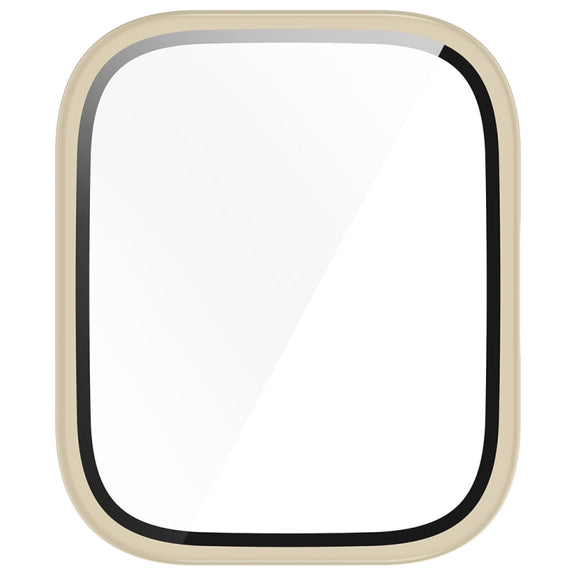 For Amazfit bip5 Unity PC + Tempered Glass Film Integrated Watch Protective Case(Ivory White)