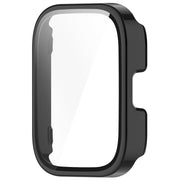 For Amazfit bip5 Unity PC + Tempered Glass Film Integrated Watch Protective Case(Black)