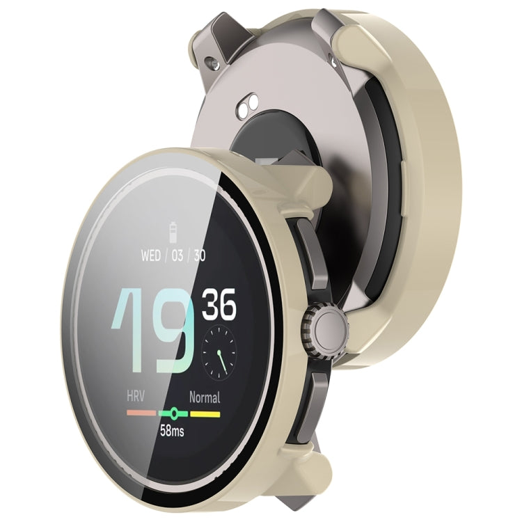 For Suunto Race PC + Tempered Glass Film Integrated Watch Protective Case(Ivory White)