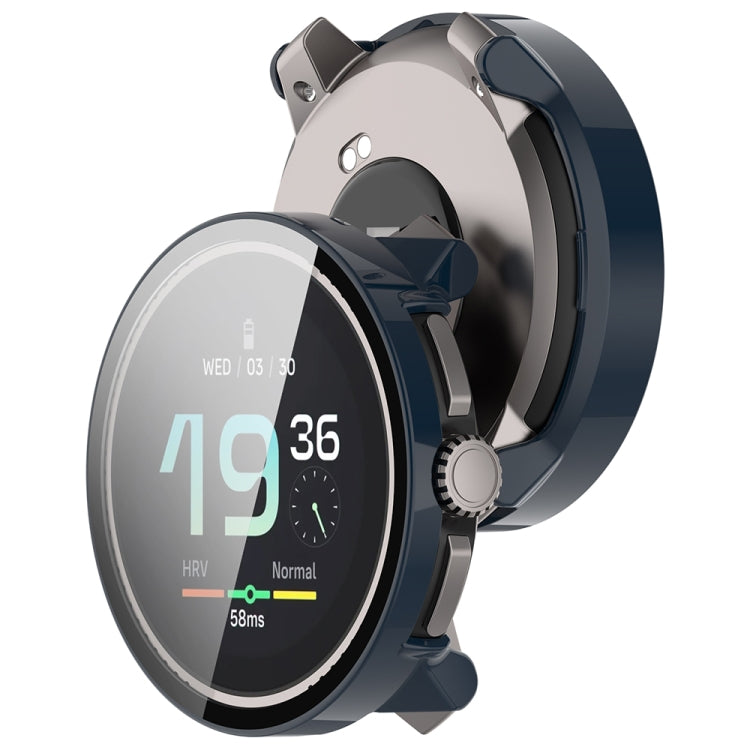 For Suunto Race PC + Tempered Glass Film Integrated Watch Protective Case(Deep Blue)