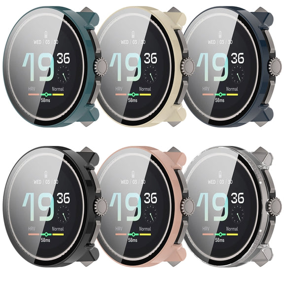 For Suunto Race PC + Tempered Glass Film Integrated Watch Protective Case(Deep Blue)