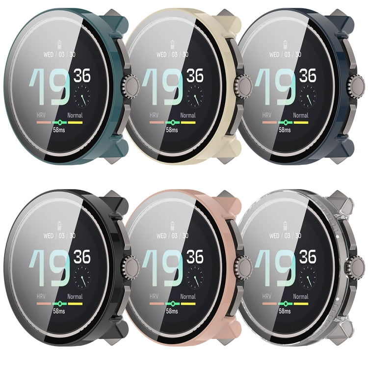For Suunto Race PC + Tempered Glass Film Integrated Watch Protective Case(Black)