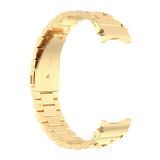 For Samsung Galaxy Watch 7 40 / 44mm Three Bead Stainless Steel Metal Watch Strap(Gold)