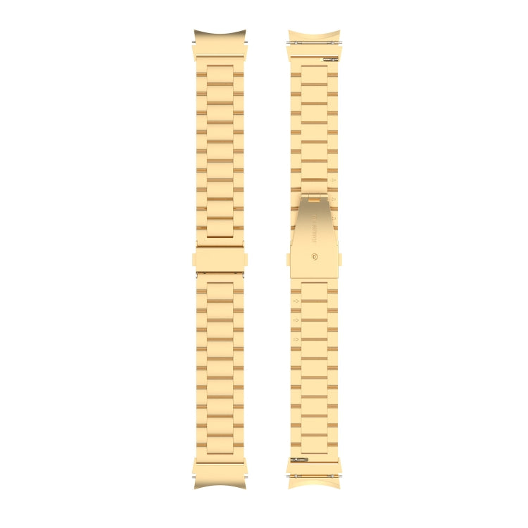 For Samsung Galaxy Watch 7 40 / 44mm Three Bead Stainless Steel Metal Watch Strap(Gold)