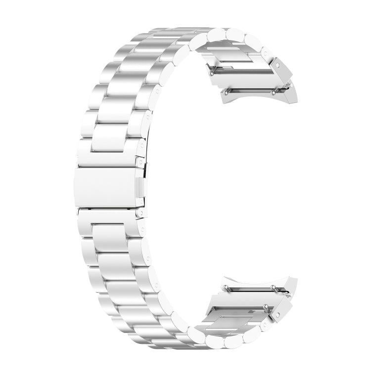 For Samsung Galaxy Watch FE 40mm Three Bead Stainless Steel Metal Watch Strap(Silver)
