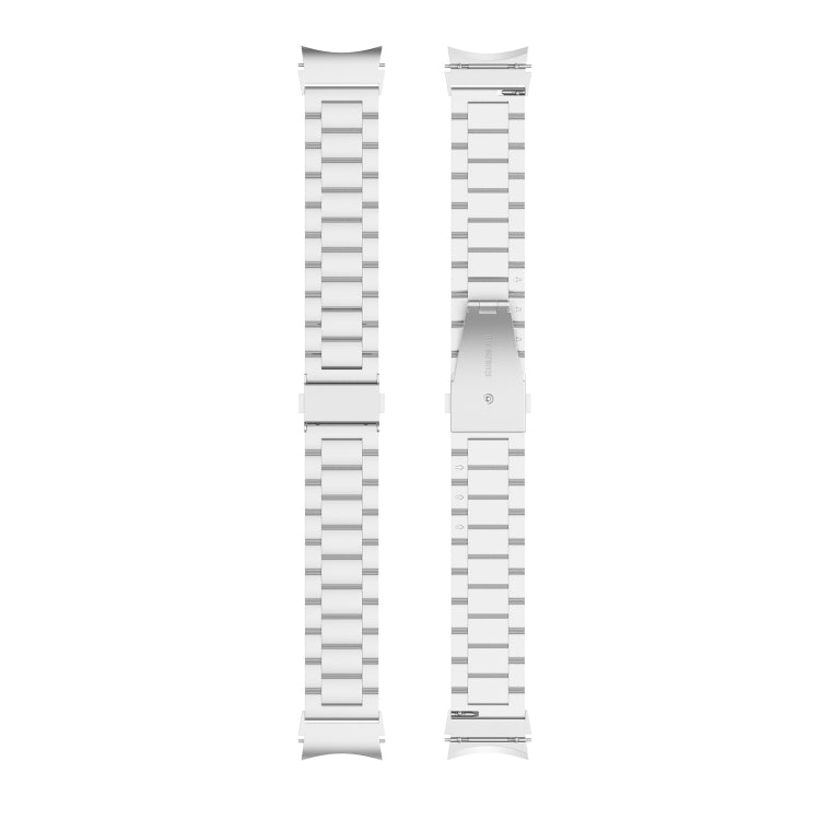 For Samsung Galaxy Watch FE 40mm Three Bead Stainless Steel Metal Watch Strap(Silver)