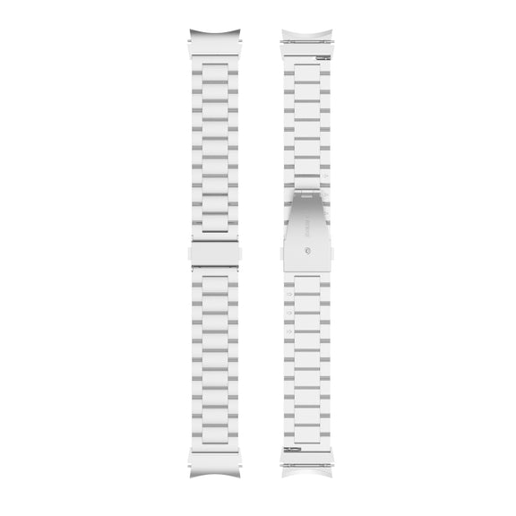 For Samsung Galaxy Watch FE 40mm Three Bead Stainless Steel Metal Watch Strap(Silver)