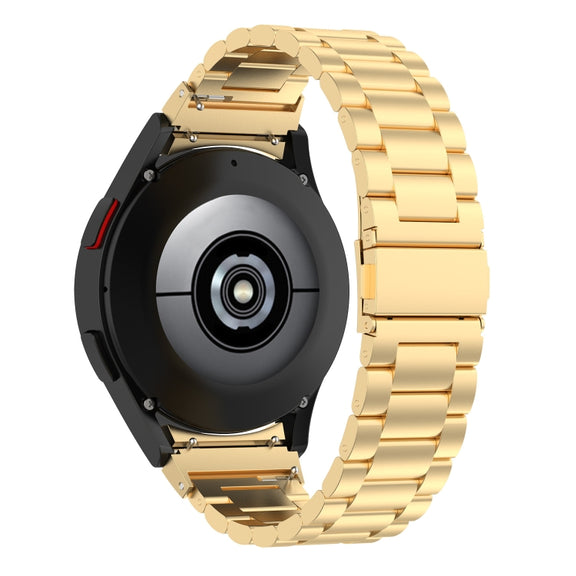 For Samsung Galaxy Watch FE 40mm Three Bead Stainless Steel Metal Watch Strap(Gold)