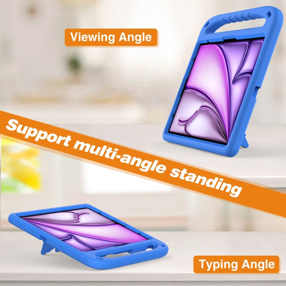 For iPad Air 13 2024 Handle EVA Shockproof Tablet Case with Holder(Blue)