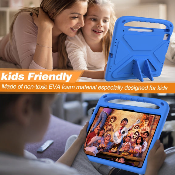 For iPad Air 13 2024 Handle EVA Shockproof Tablet Case with Holder(Blue)
