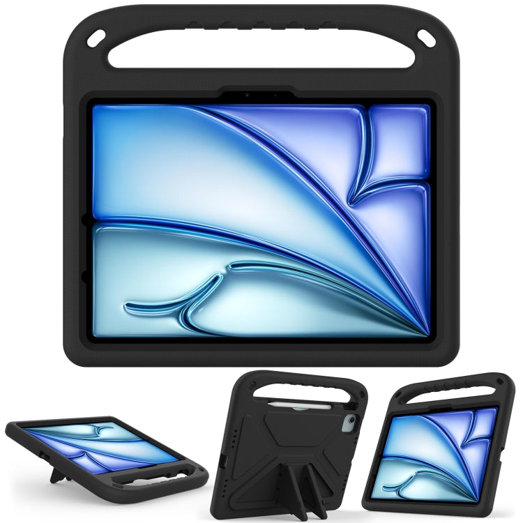 For iPad Air 11 / Pro 11 2024 Handle EVA Shockproof Tablet Case with Holder(Black)
