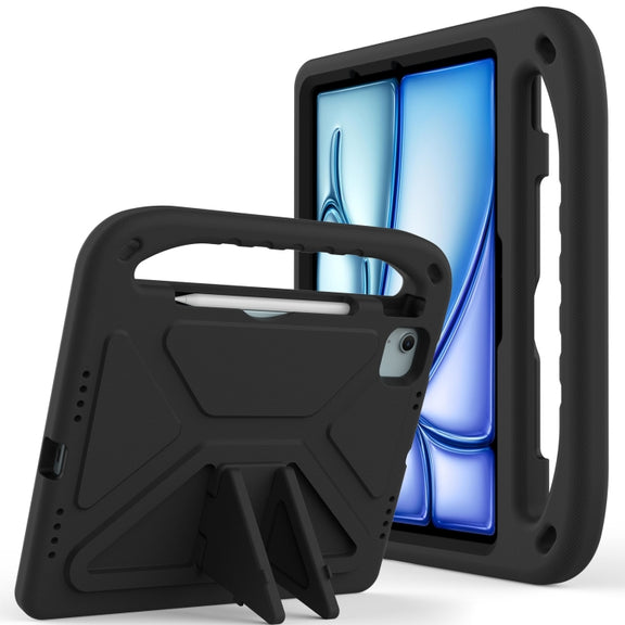 For iPad Air 11 / Pro 11 2024 Handle EVA Shockproof Tablet Case with Holder(Black)