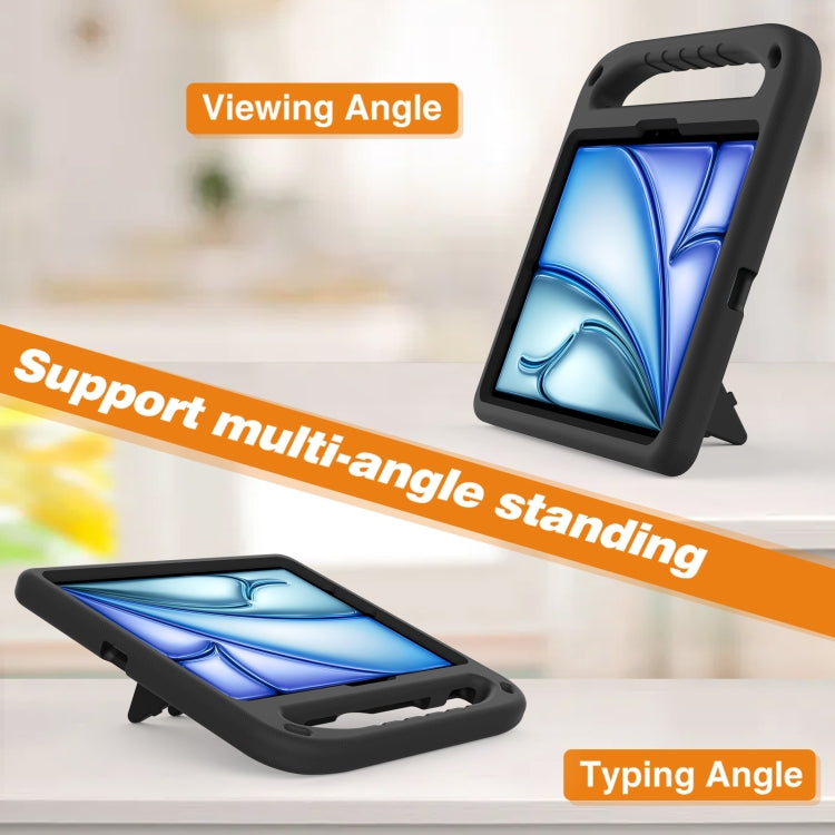 For iPad Air 11 / Pro 11 2024 Handle EVA Shockproof Tablet Case with Holder(Black)