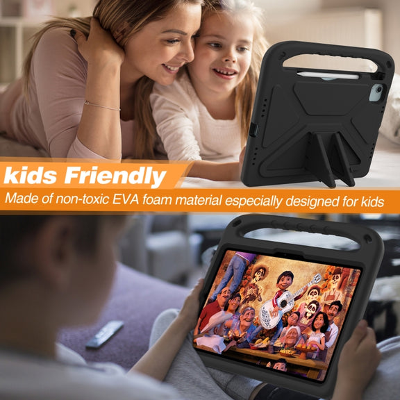 For iPad Air 11 / Pro 11 2024 Handle EVA Shockproof Tablet Case with Holder(Black)