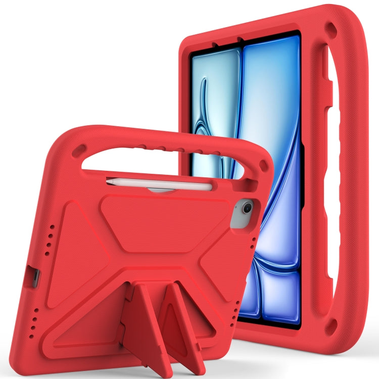 For iPad Air 11 2025 / 2024 / Pro 11 2024 Handle EVA Shockproof Tablet Case with Holder(Red)