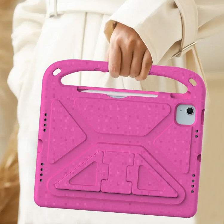 For iPad Air 11 / Pro 11 2024 Handle EVA Shockproof Tablet Case with Holder(RoseRed)