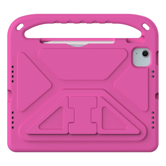 For iPad Air 11 / Pro 11 2024 Handle EVA Shockproof Tablet Case with Holder(RoseRed)