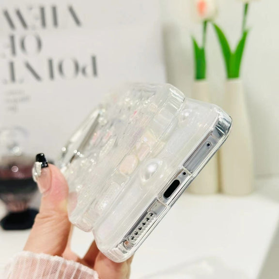 For Huawei Pura 70 Pro 3D Bow Pearl Love Flower TPU Phone Case(Pearl Bow)