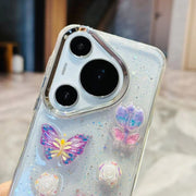 For Huawei Pura 70 3D Colorful Crystal Butterfly TPU Phone Case(Butterfly Pearl)