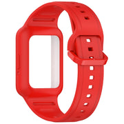 For Samsung Galaxy Fit3 Two Color Frame Integrated Silicone Watch Band(Red)