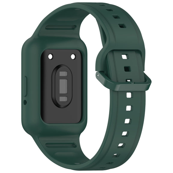 For Samsung Galaxy Fit3 Two Color Frame Integrated Silicone Watch Band(Dark Green)